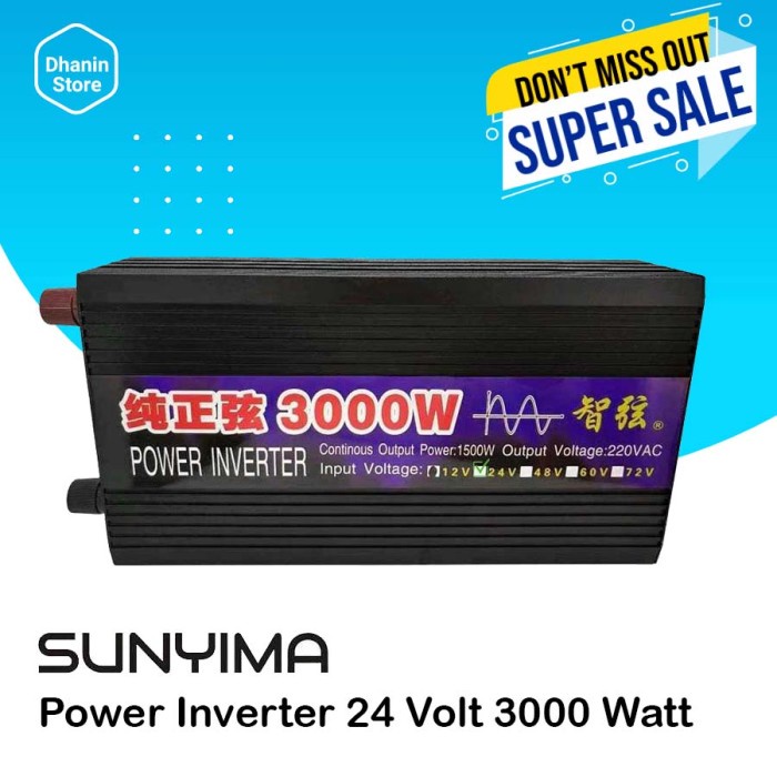 Jual Power Inverter Pure Sine Wave DC 24V to AC 220V 3000W Mobil ...