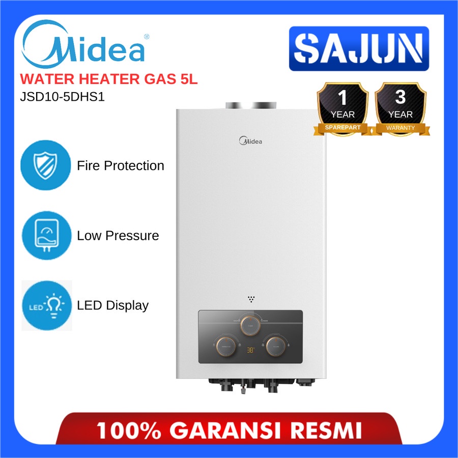 Jual Midea Water Heater Gas LPG Kapasitas Tangki 5 Liter JSD105DHS1