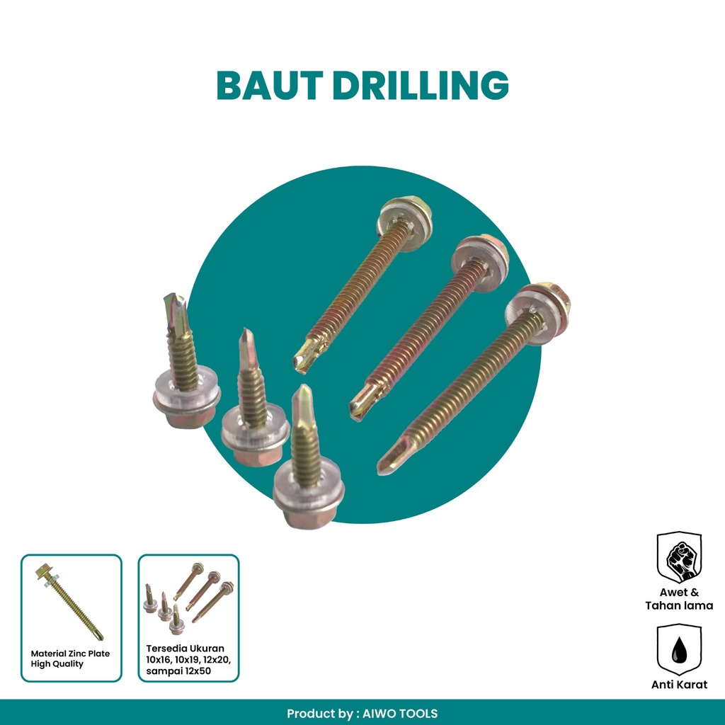 Jual BAUT DRILLING 12 X 40 ( KEMASAN / 600PCS ) - UKURAN LAIN ADA DI ...