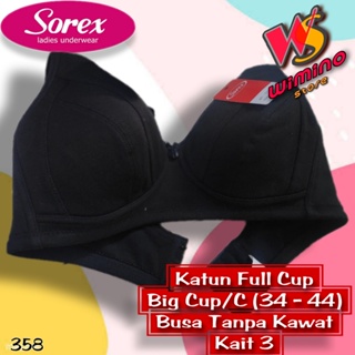 Jual W358 - BRA/BH WANITA SOREX BRA BUSA TIPIS TANPA KAWAT CUP C BESAR 36 -  44 TIGA PENGAIT