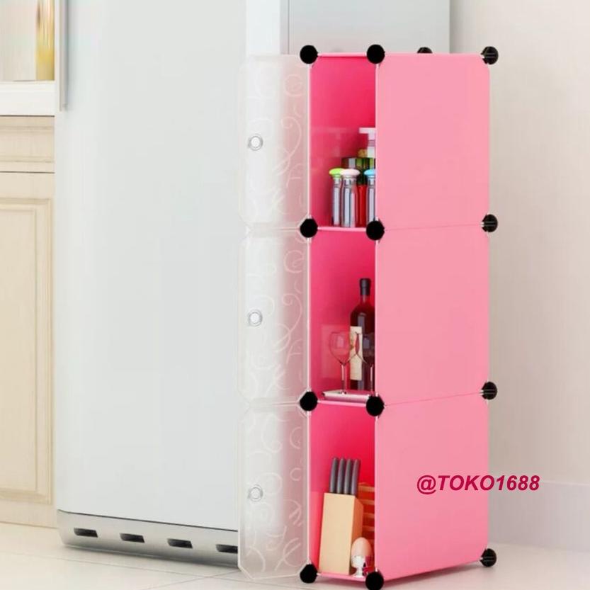 Jual RAK PENYIMPANAN SUSUN RAK PLASTIK PORTABLE RAK DAPUR STORAGE 3 ...