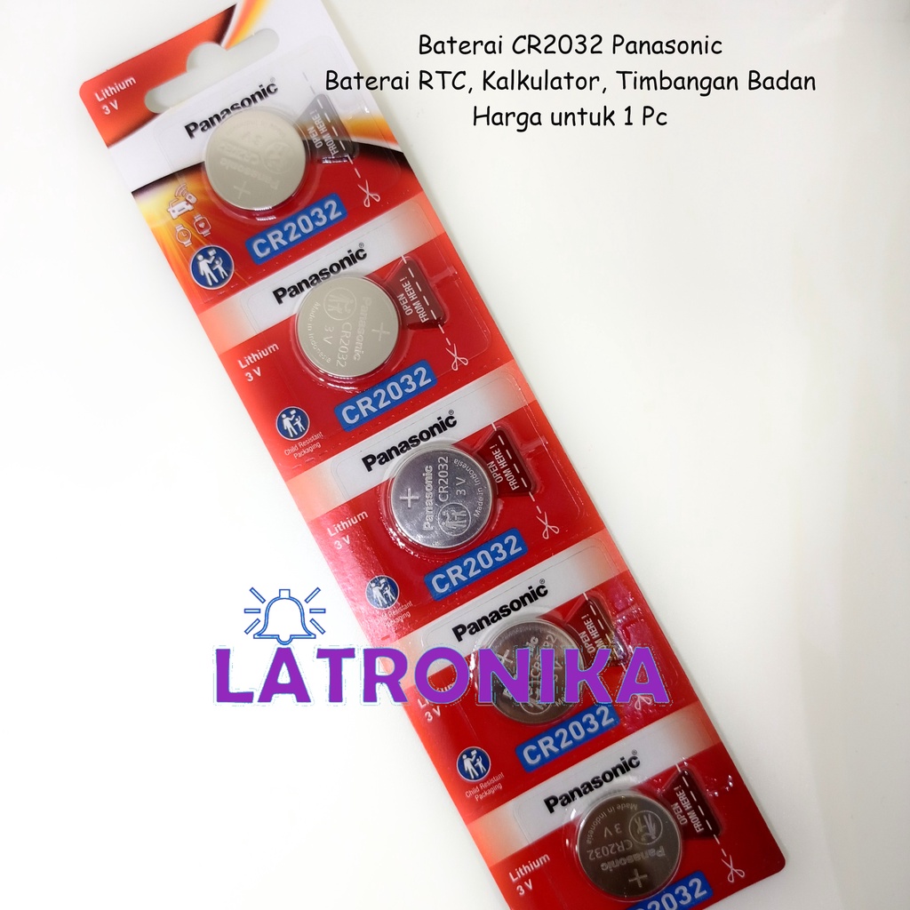 Jual Baterai CR2032 Panasonic 3V Battery RTC Timbangan Badan 3Volt ...