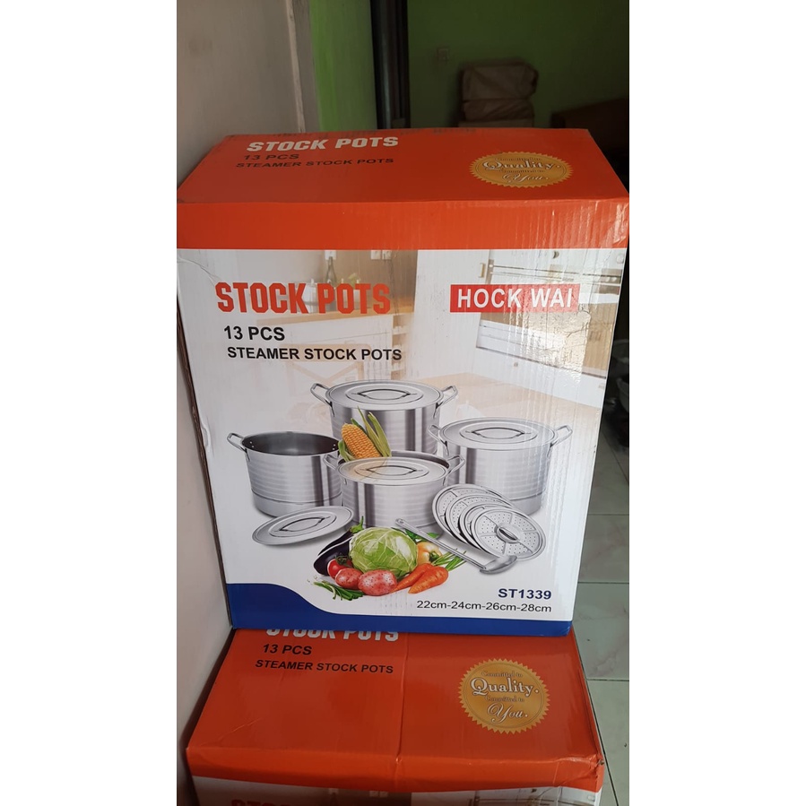 Jual Dapur Unik Panci Set Premium Stockpot Hockway 555 Full Stainleess ...