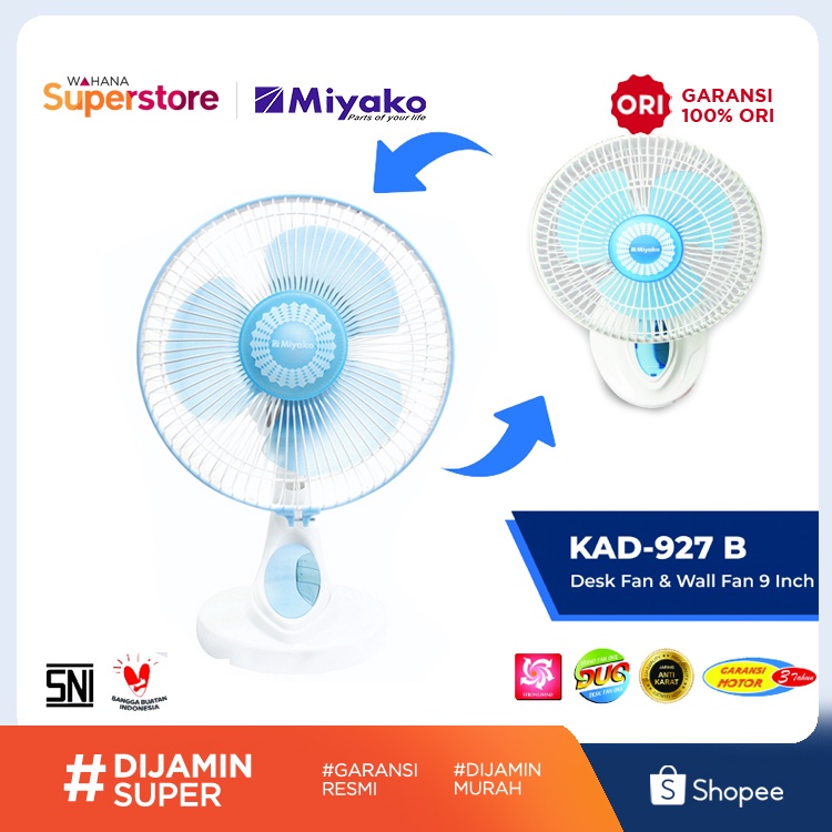 Jual Miyako Kipas Angin Meja Dan Dinding Desk & Wall Fan 9 Inch ...