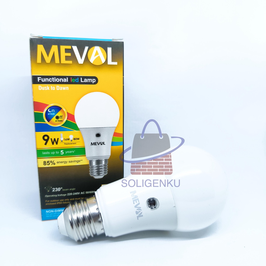 Jual Meval LED Photo Sensor 9W Lampu Bohlam Functional Led Lamp Af1-09A ...