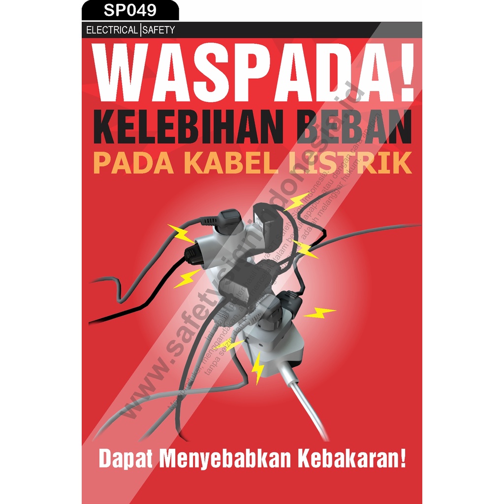 Jual SP049 Poster K3 Safety A2 Pigura - Waspada Kelebihan Beban Pada ...