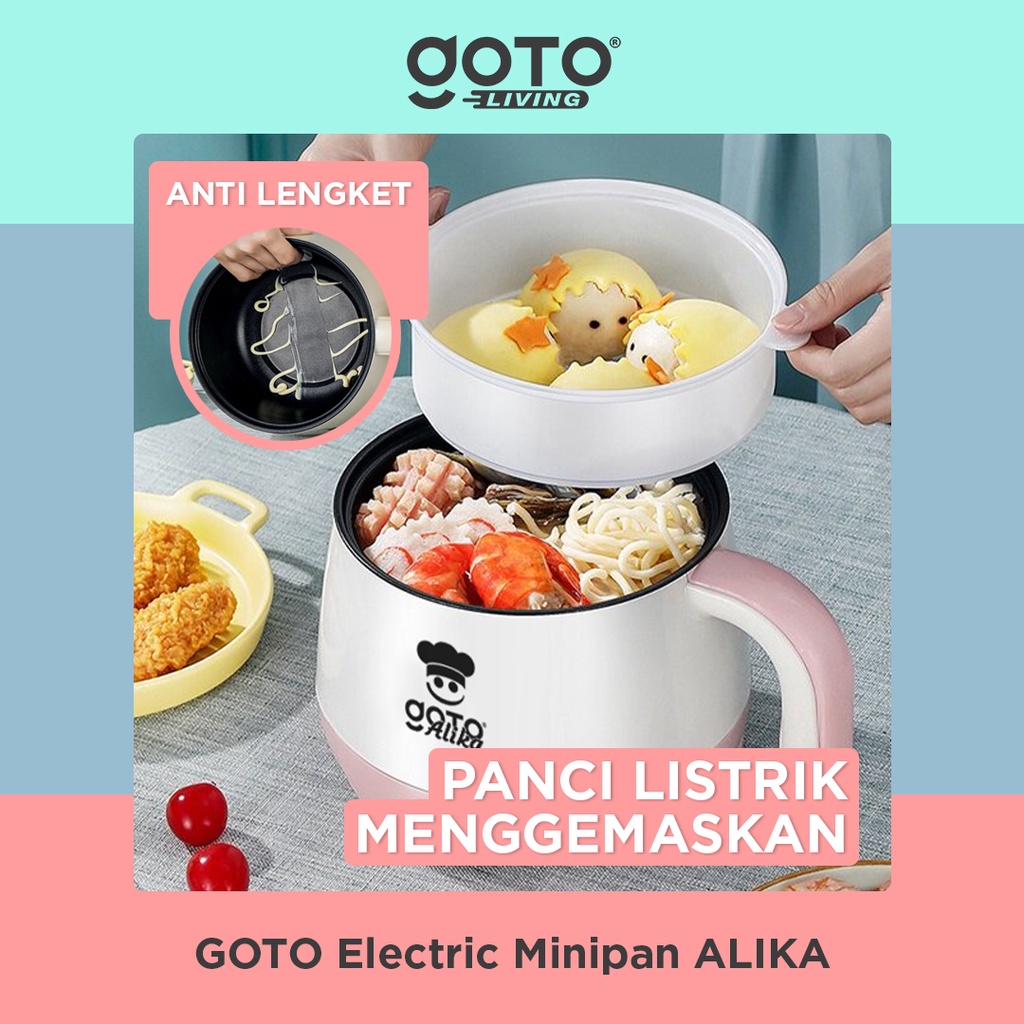 Jual Goto Alika Panci Listrik Kukus Electric Mini Fry Pan Hotpot Serbaguna Shopee Indonesia