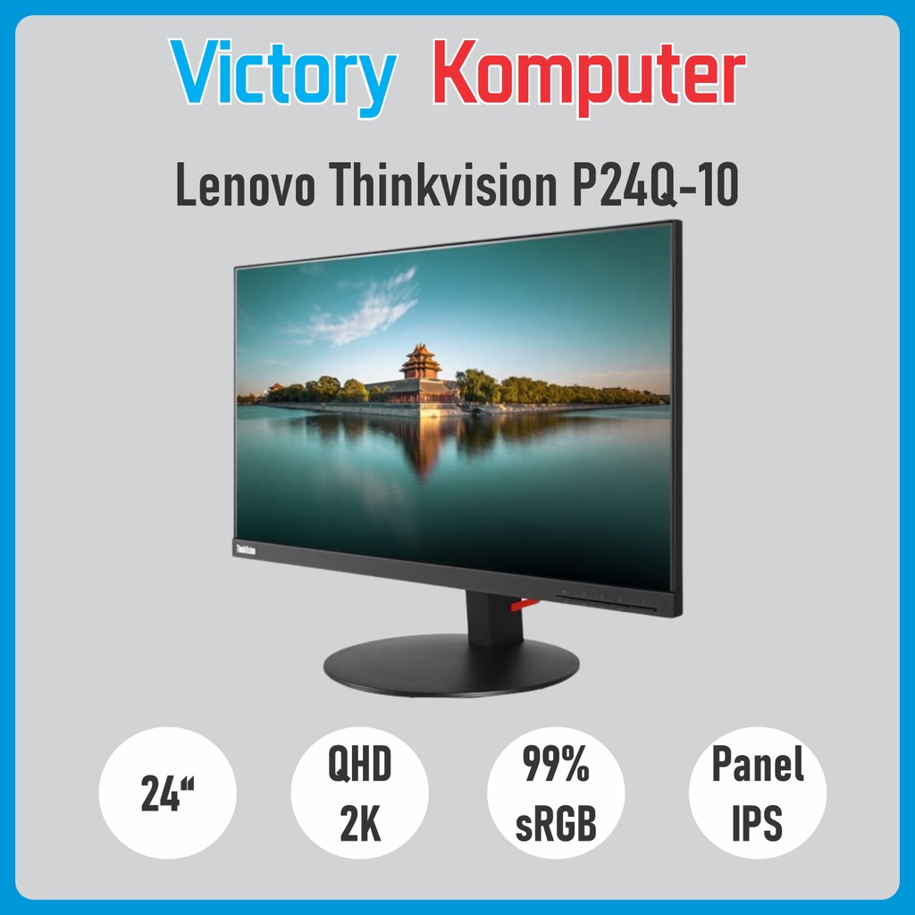 Jual Monitor Lenovo Thinkvision P24Q-10 24 inch Panel IPS 2K