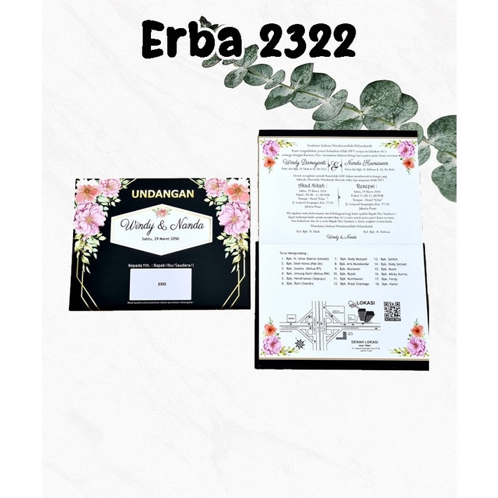 Jual Blangko Undangan Pernikahan ERA BARU / ERBA 2322 SET Hard Cover