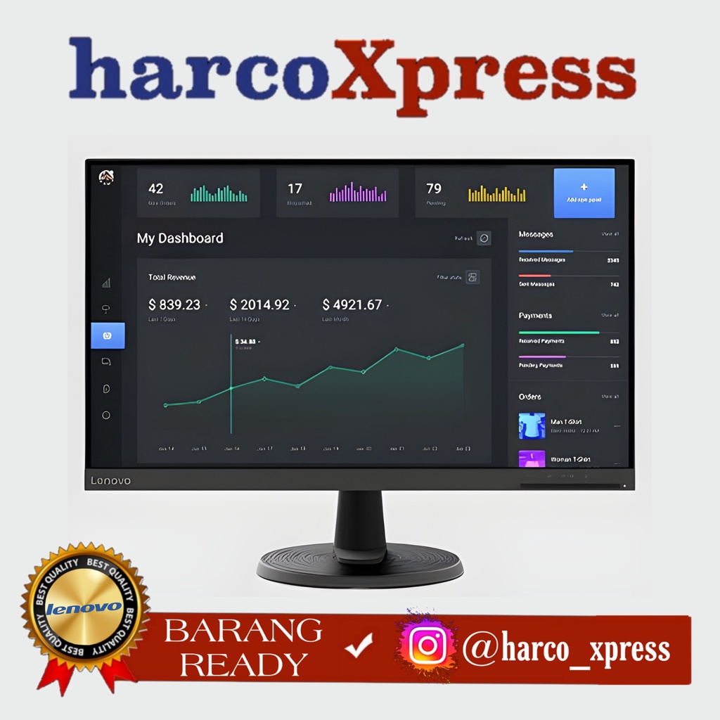 Jual Monitor Lenovo D24-40 FHD 75hz Bezeless design hdmi vga VA Panel ...