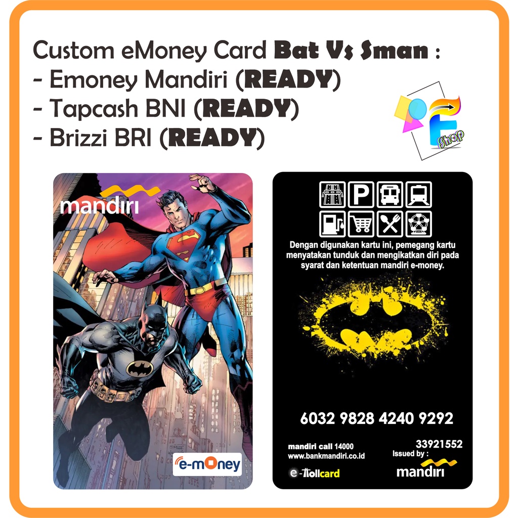 Jual Kartu eMoney eToll Tapcash BRIZZI edisi Batman 80 Years - Custom ...