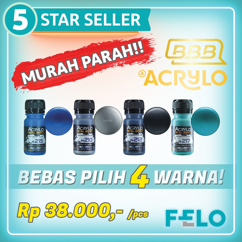 Jual ACRYLO METALLIC PAKET 4 LEBIH MURAH CAT GUNDAM KUAS AIRBRUSH ...