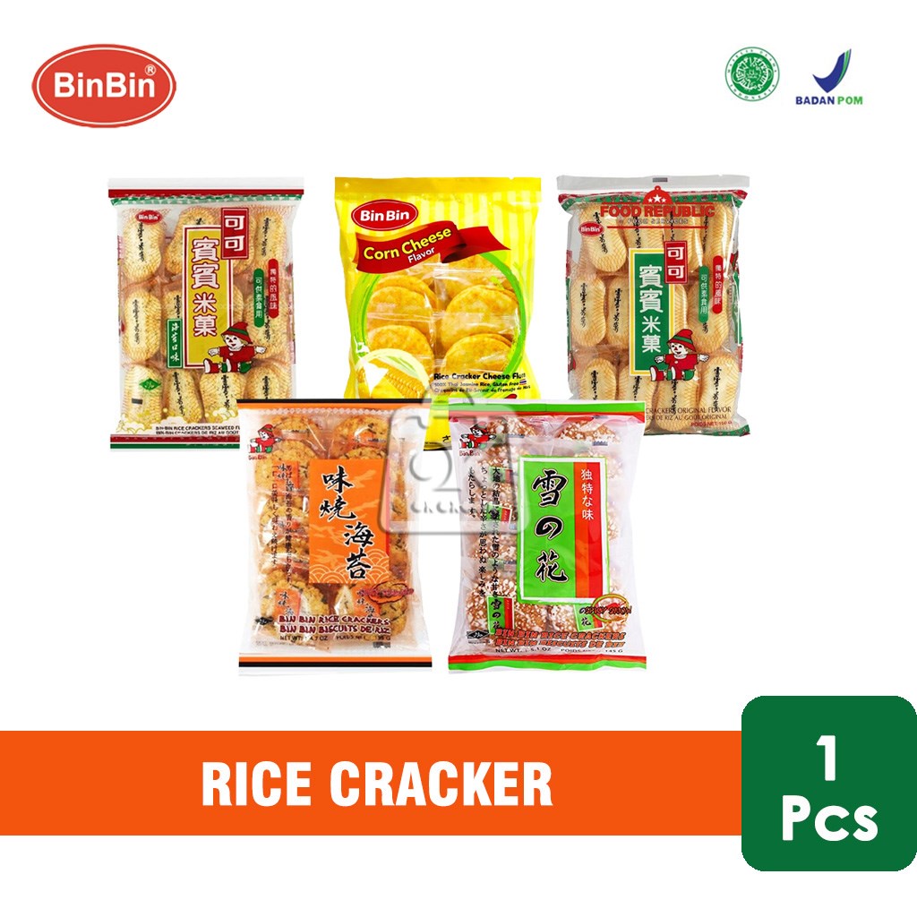 Jual Bin Bin Rice Crackers / Original / Seaweed / CornCheese / Biskuit