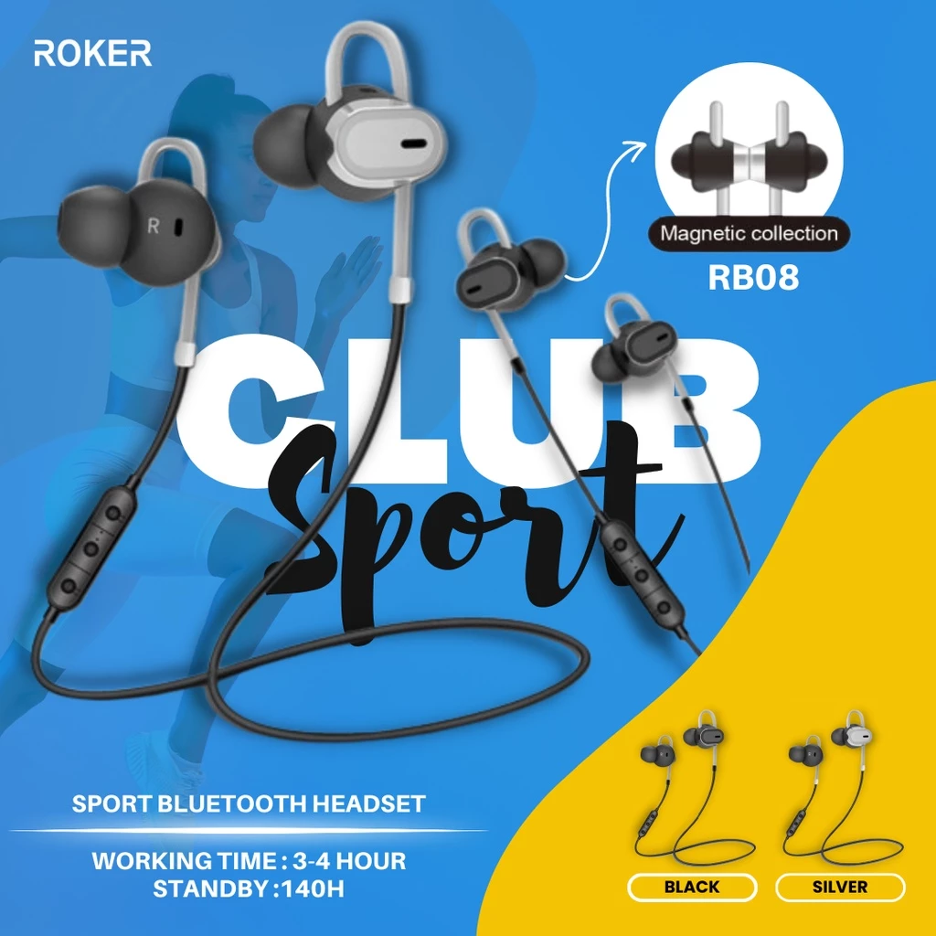 HANDSFREE / EARPHONE / HEADSET BLUETOOTH ROKER CLUB
