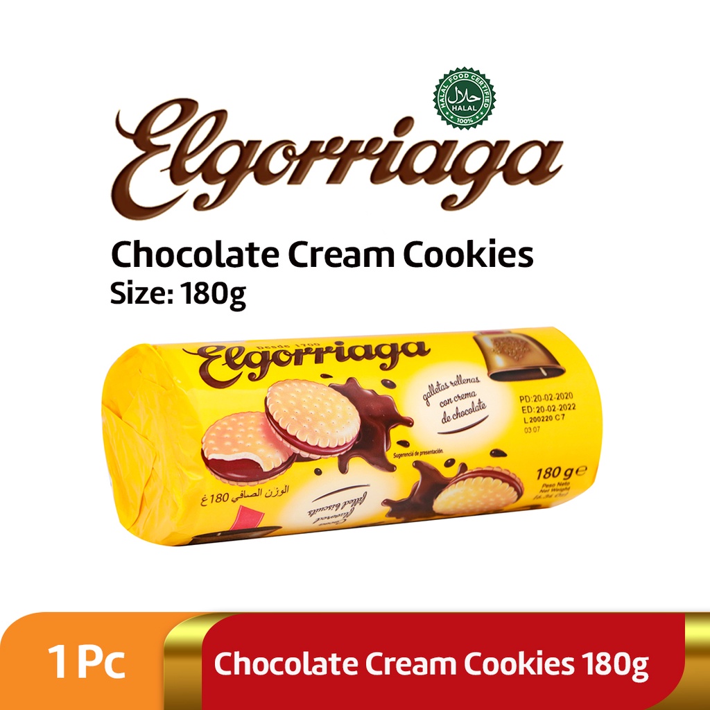 Jual Elgorriaga Chocolate Cream Cookies 180g / Biskuit Coklat Spanyol ...