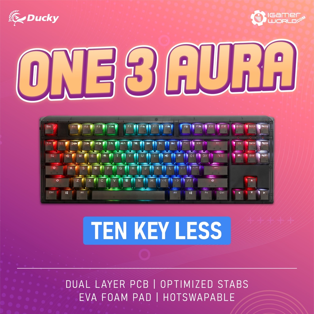 Jual Ducky One 3 Aura Tkl Hotswap Rgb Mechanial Gaming Keyboard