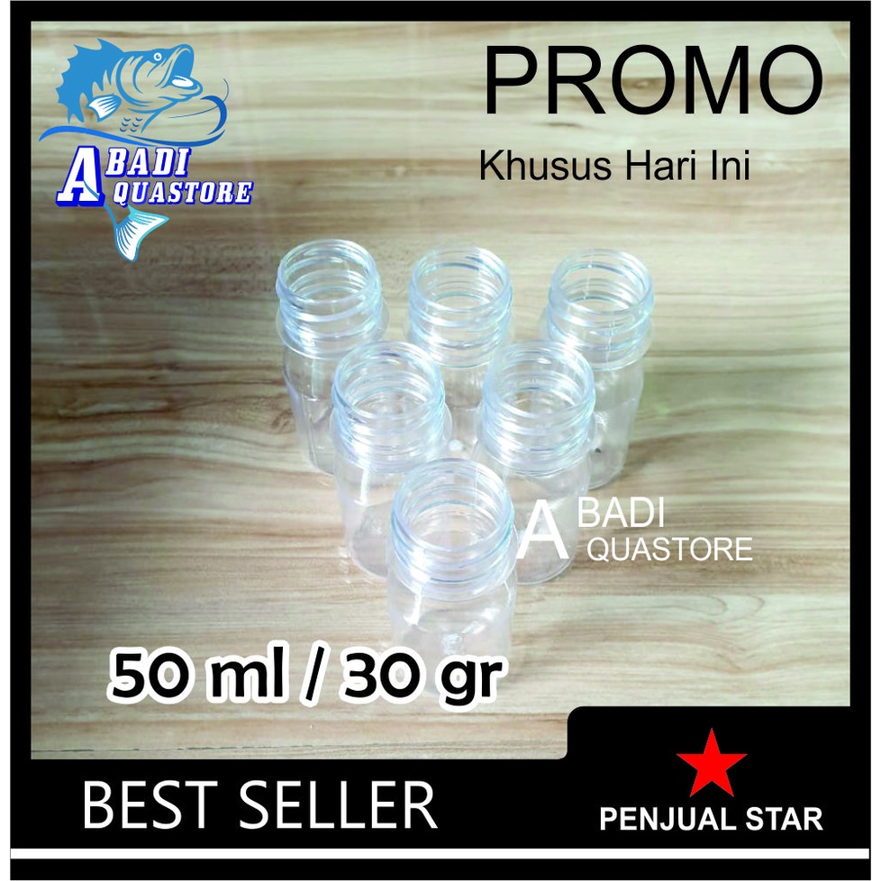 Jual Botol Plastik 50 ml - Botol Repack 30 gram - Botol Kemasan - Botol ...