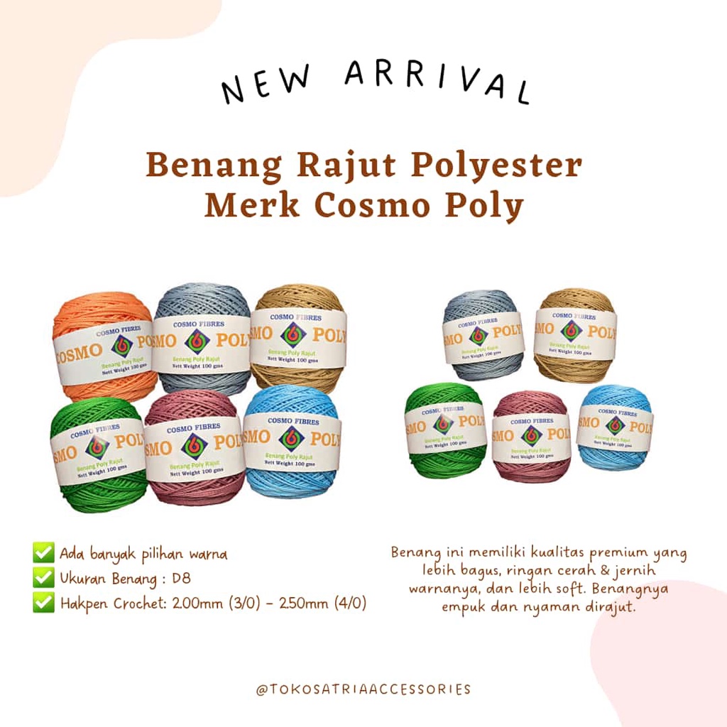 Jual BENANG RAJUT POLY COSMO/BENANG KASUR/ BENANG RAJUT POLYESTER ...