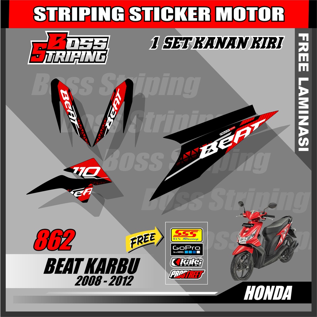 Jual Striping Stiker Beat Karbu / Beat Lama / Beat Carbu 2008 2009 2010 ...