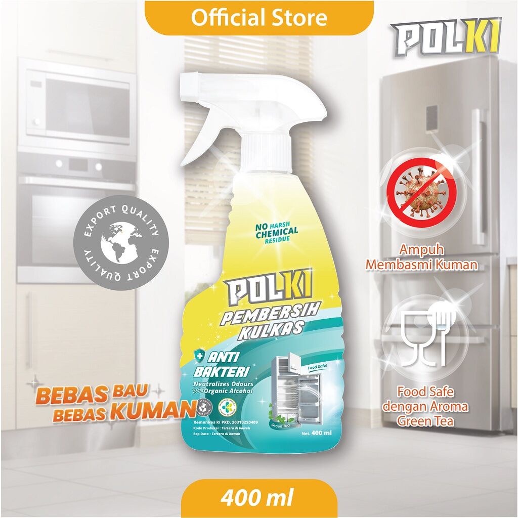 Jual Polki Kulkas 400ml / Polki Pembersih Kulkas Anti Bacterial 400ml ...