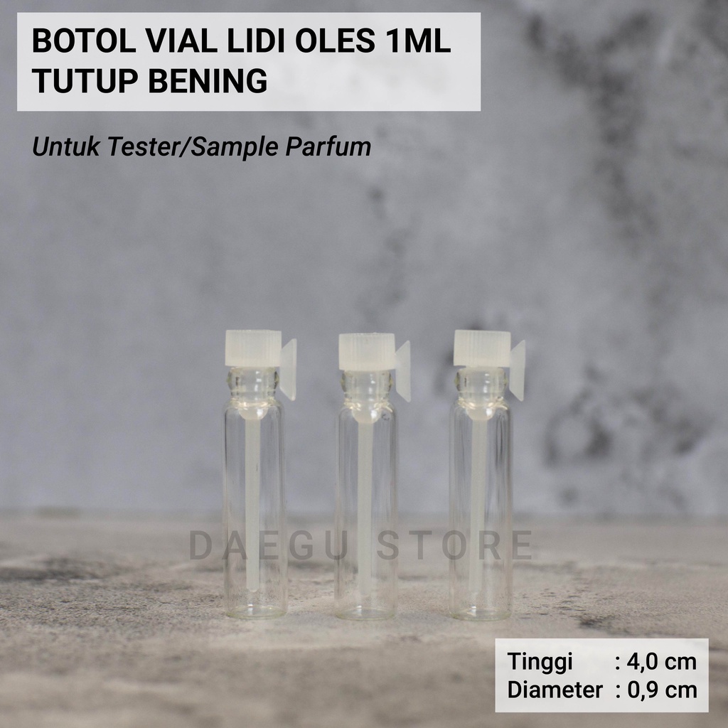 Jual Vial 1ml Botol Kaca Tester Sample Parfum Bening Model Stick Lidi ...