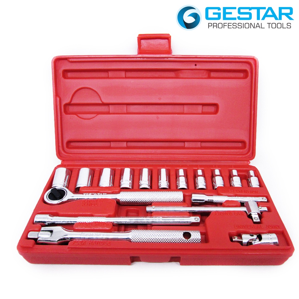 Jual GESTAR/CROSSMAN-Set Kunci Shock 1/4” Drive Socket Set 17Pc Metric ...