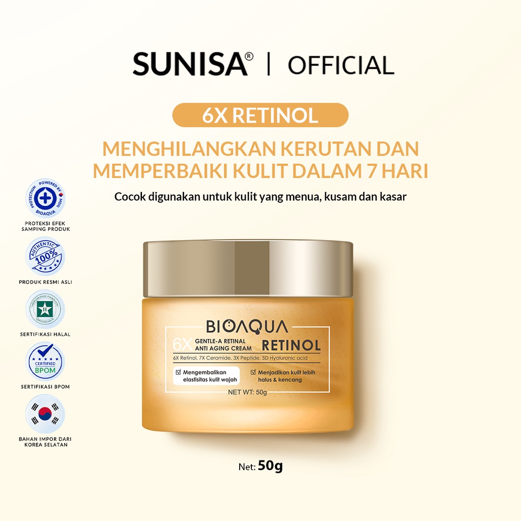 Jual Sunisa Bioaqua X Gentle A Retinol Cream Anti Aging Pelembab Wajah