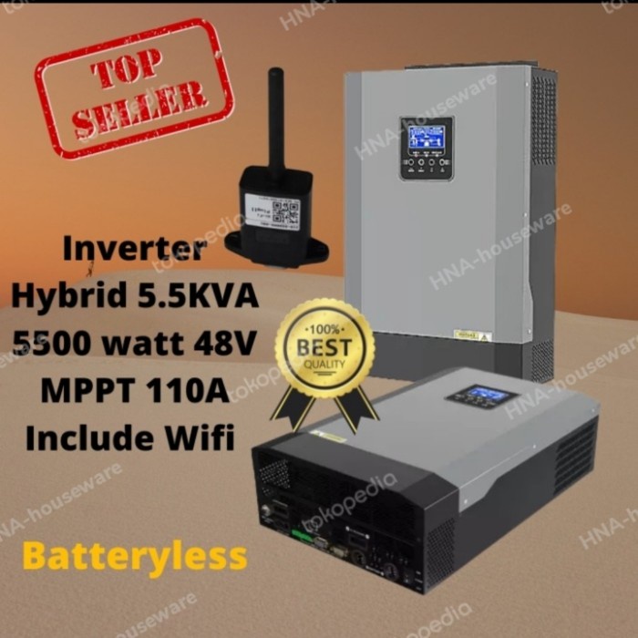 Jual Inverter hybrid 5500watt 5.5kw 48V MPPT 100A with wifi kit ...