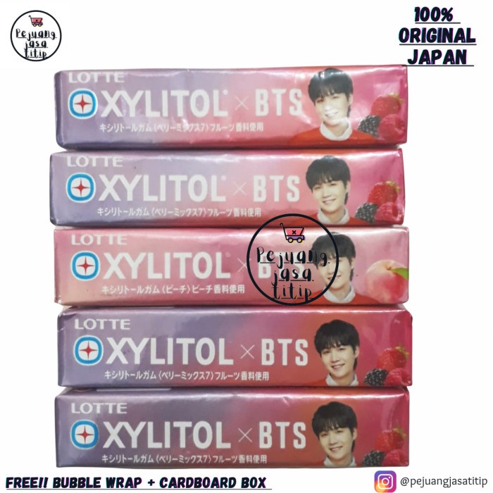 Jual Permen Xylitol Gum Lotte BTS Mix Berry & Peach Limited Original