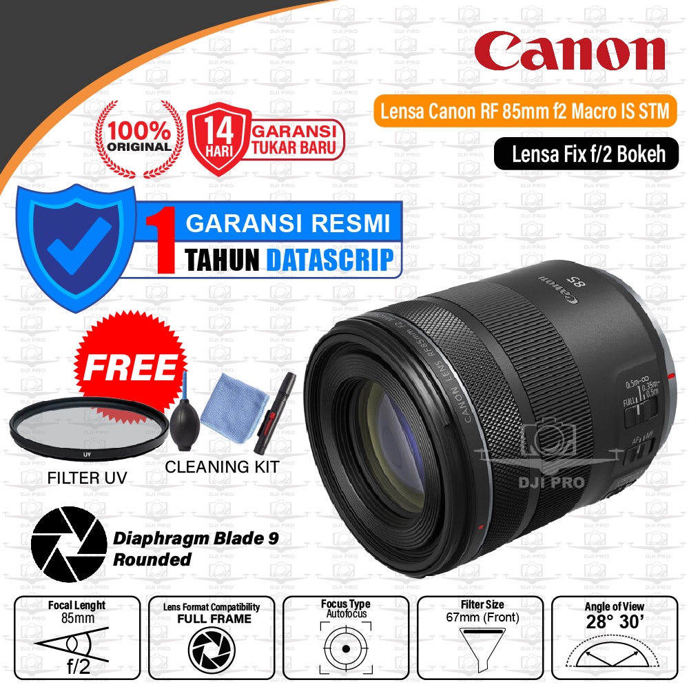 Lensa Canon RF 85mm f2 Macro IS STM Lens Fix f Bokeh