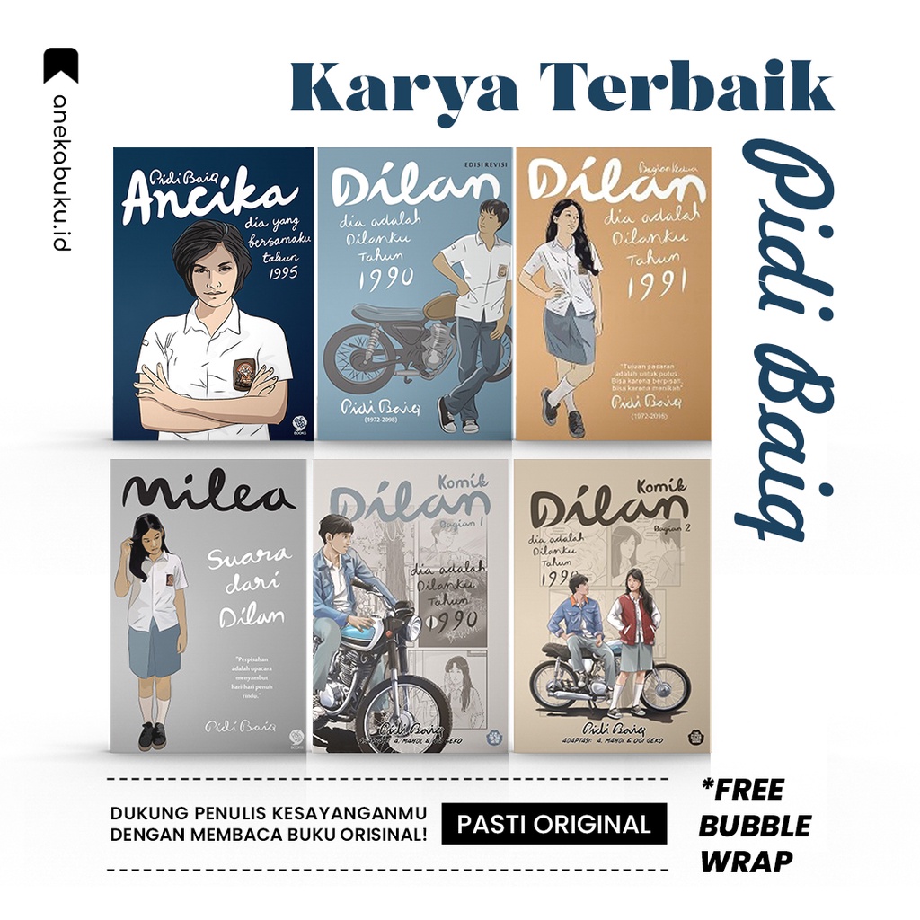 Jual Seri Novel Dilan Ancika Dilan 1990 1991 Milea Pidi Baiq