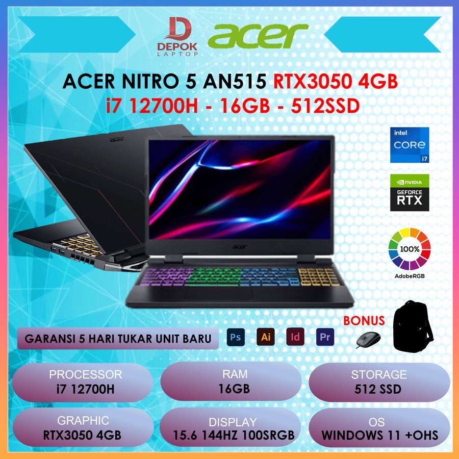 Jual Acer Nitro An Rtx Gb I H Gb Ssd Windows