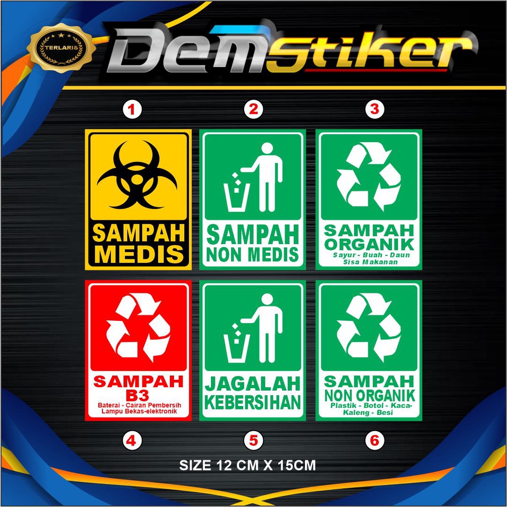 Jual STIKER SAMPAH ORGANIK DAN AN ORGANIK PRINTING STIKER PERINGATAN ...