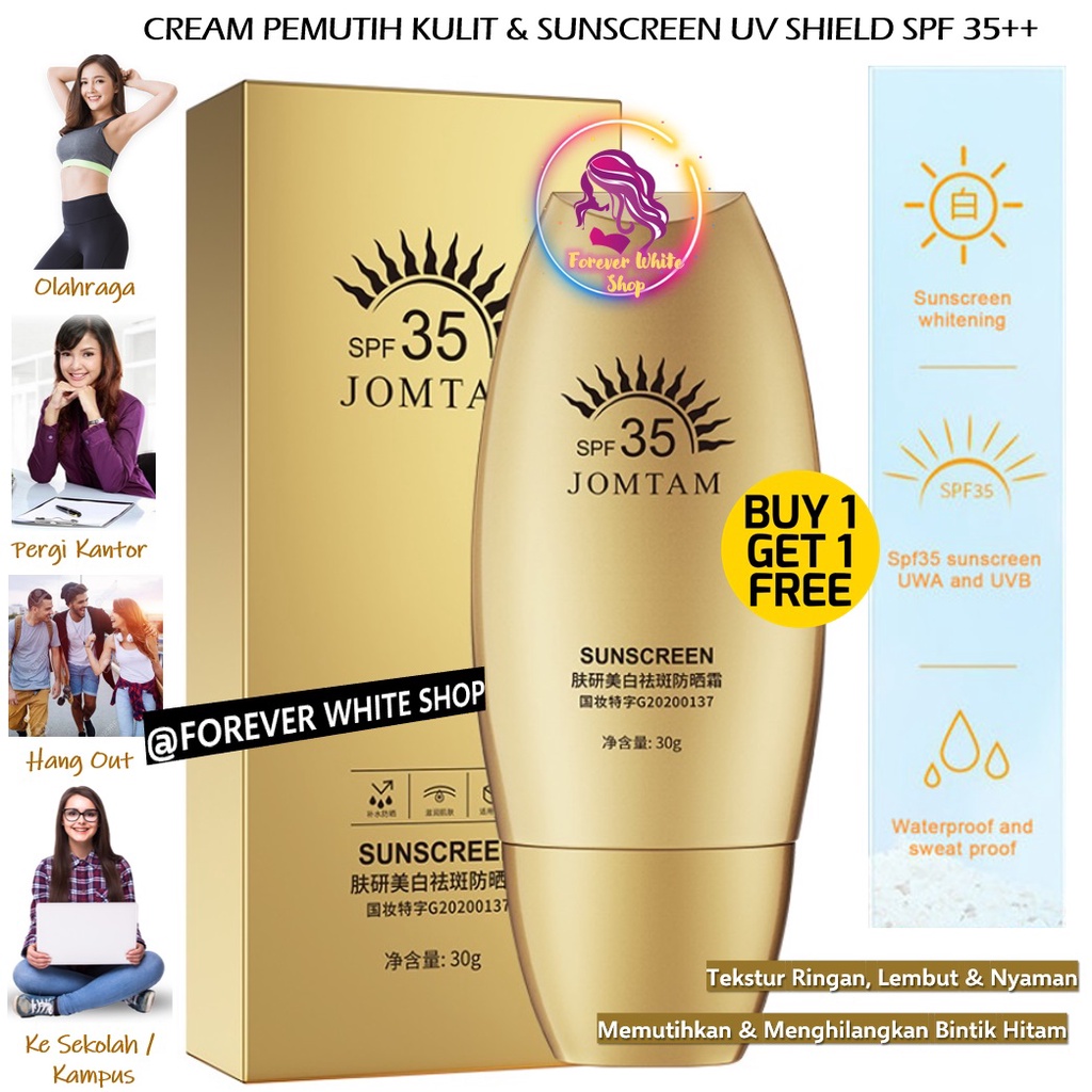 Jual Beli 1 Gratis 1 !! Whitening Sunscreen SPF 35 PA++ Pemutih Kulit ...