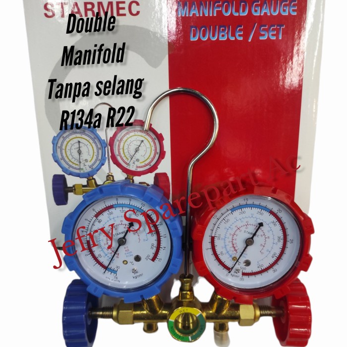 Jual Press Testing Manifold Double R22 R134A Manifold Ac Tanpa Selang ...