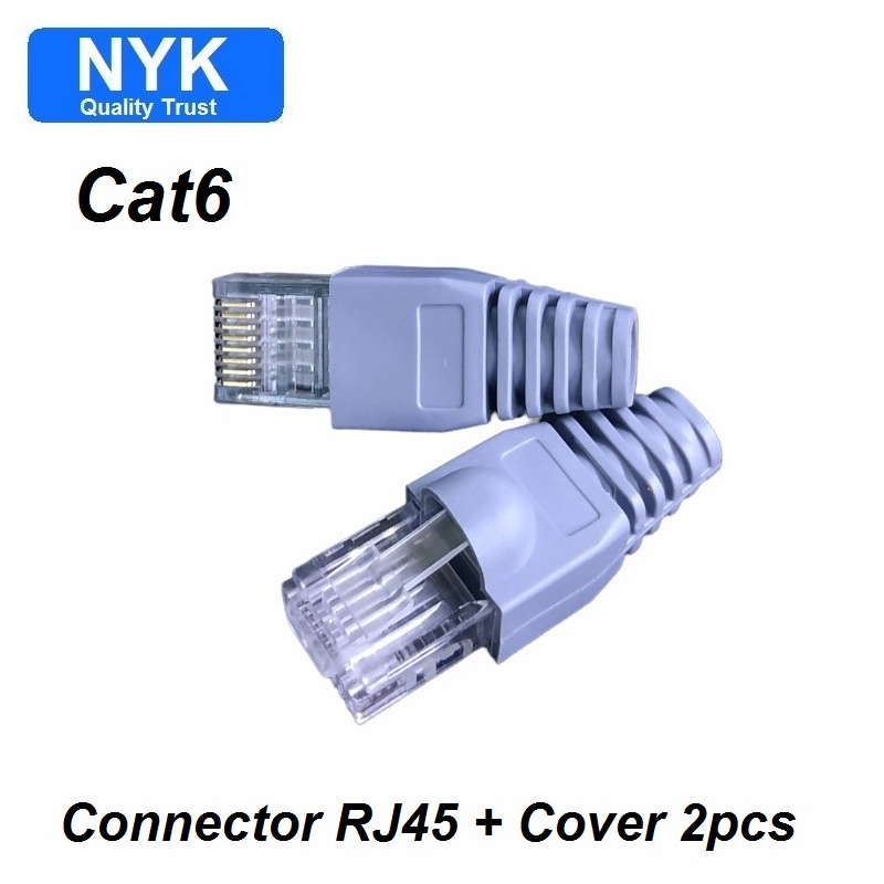 Jual Konektor Modular Plug Rj45 Cat6 + Cover ( 2pcs ) | Shopee Indonesia