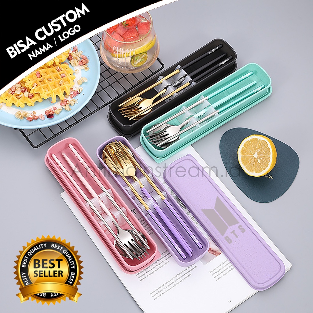 Jual (Bisa Custom Nama) 5 in 1 Sujeo Matte Stainless Steel/ Sendok ...