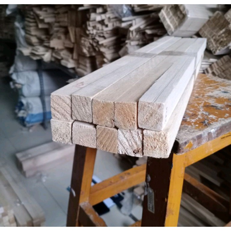 Jual ( Hard ) Kayu balsa stick 20mm x 25mm x 60cm Balsa reng balsa ...