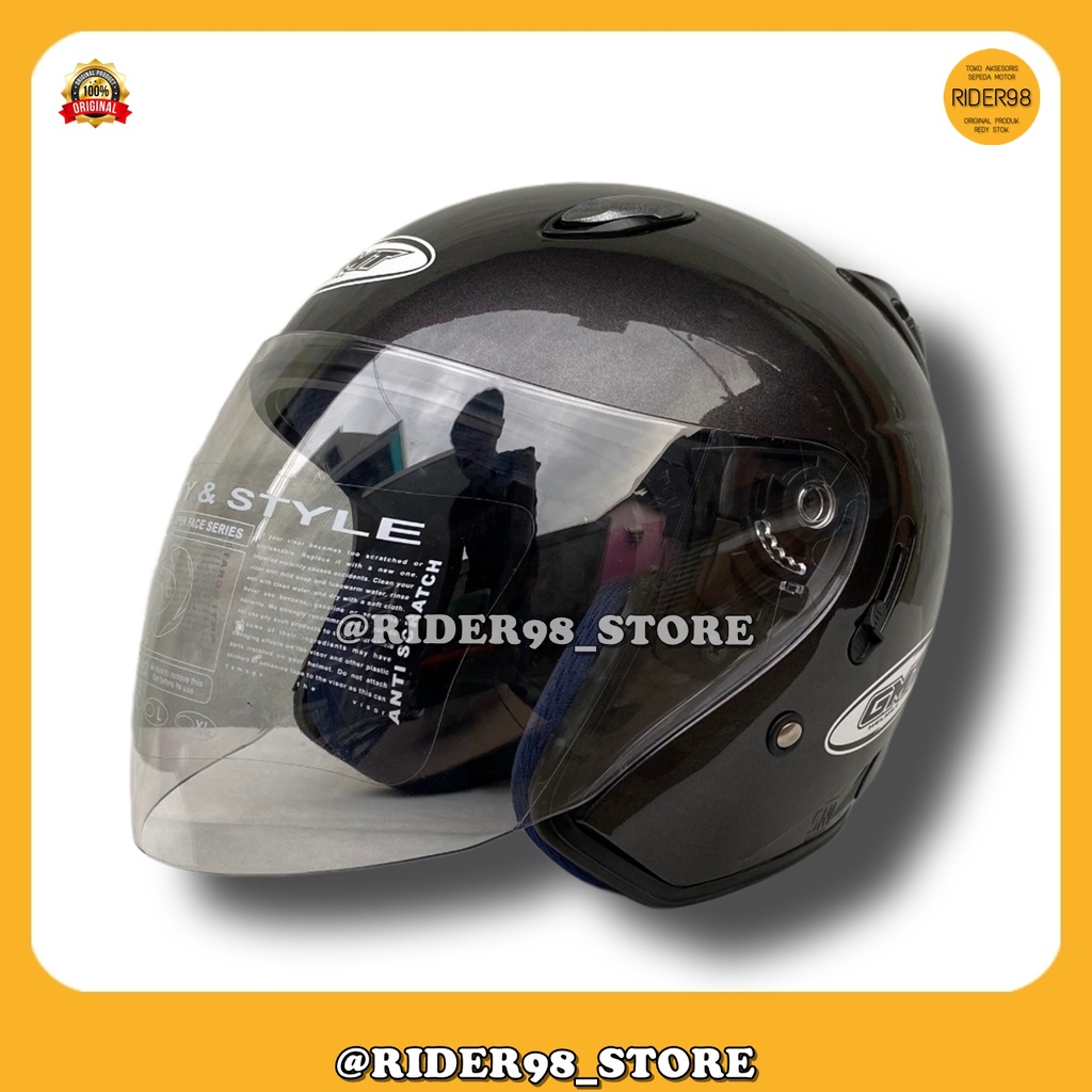 Jual Helm Sepeda Motor Half Face Gmt Centro Solid Double Visor Helem Pria Wanita Dewasa