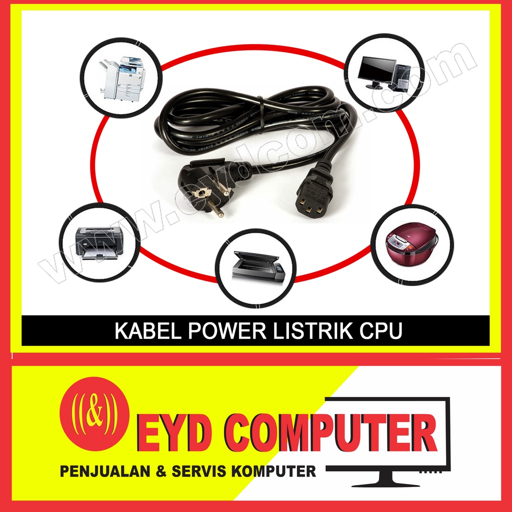Jual KABEL POWER PC COMPUTER CABLE ELEKTRONIK TIGA LUBANG KOMPUTER ...