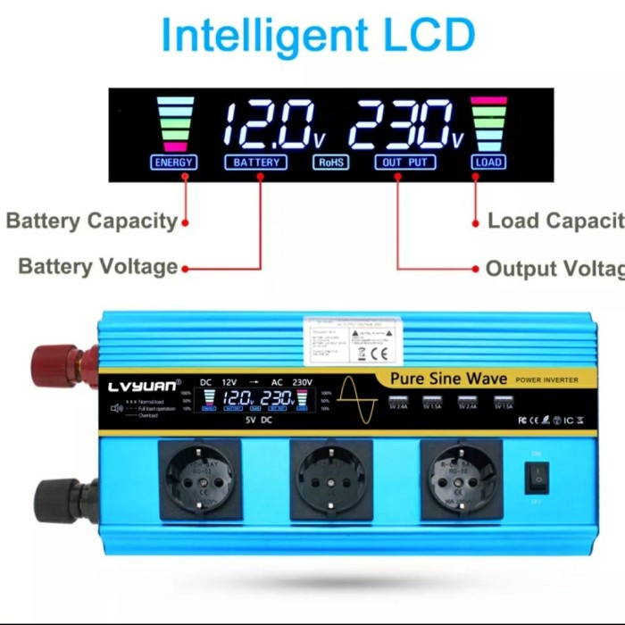 Jual Inverter murah pure sine wave 12dc ke 220ac | Shopee Indonesia