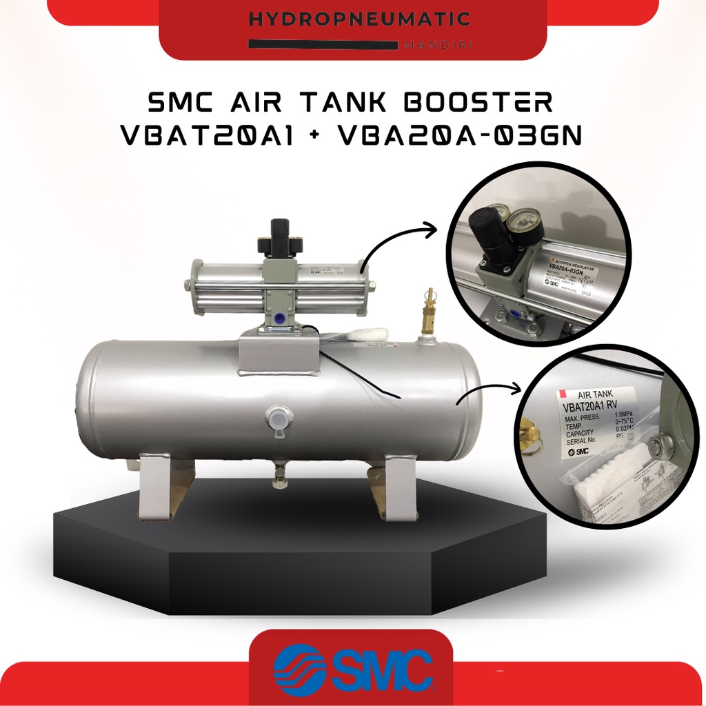 Jual SMC AIR TANK BOOSTER VBAT20A1 + VBA20A-03GN | Shopee Indonesia