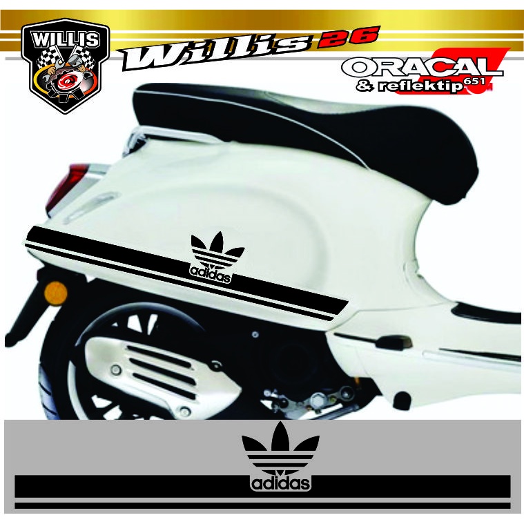 Jual Sticker Stiker Decal Adidas Cutting Body Tepong vespa Universal ...