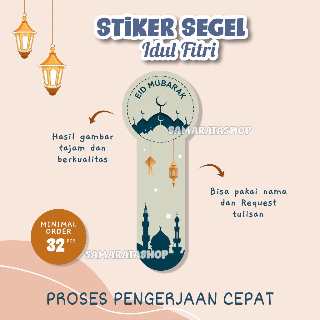 Jual Stiker Segel Toples Idul Fitri Stiker Lebaran Segel Seal Kue ...