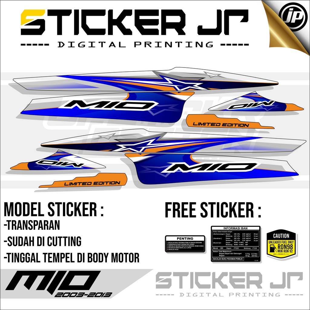 Jual Stiker Striping Mio Sporty / Mio Smile Sudah Cutting - Sticker ...