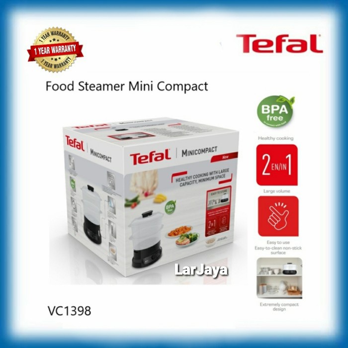 Jual Tefal Food Steamer Mini Compact Vc1398 Kukusan Listrik Tefal ...