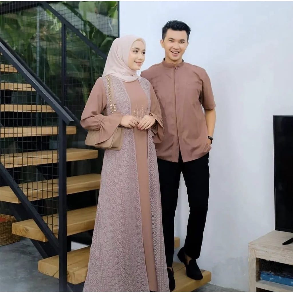 Jual Baju Couple Pasangan Muslim Keluarga Adem Mewah Elegan Trand