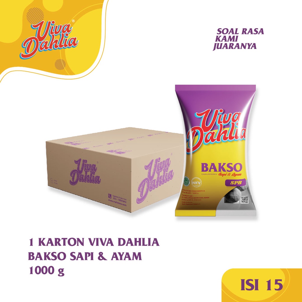 Jual 1 Karton Viva Dahlia Bakso Sapi Dan Ayam 1kg Isi 15 Bungkus