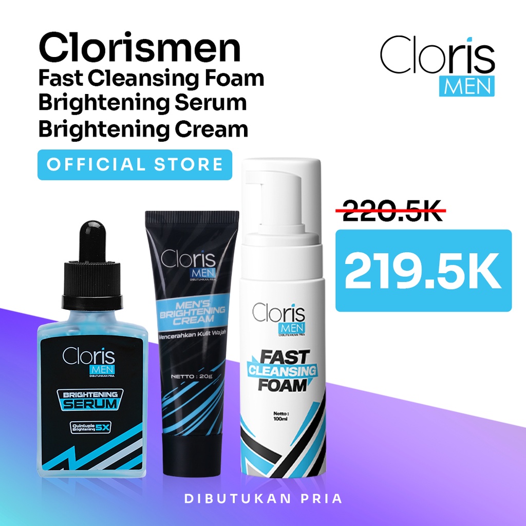 Jual Clorismen Paket Fast Cleansing Foam + Brightening Serum ...