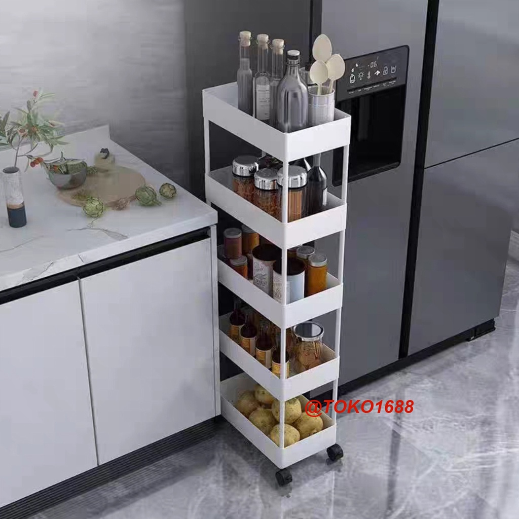 Jual Rak dapur serbaguna rak troli rak kamar mandi rak susun square 5 ...